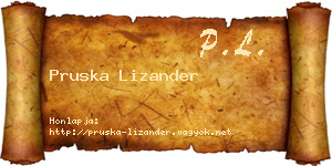 Pruska Lizander névjegykártya
